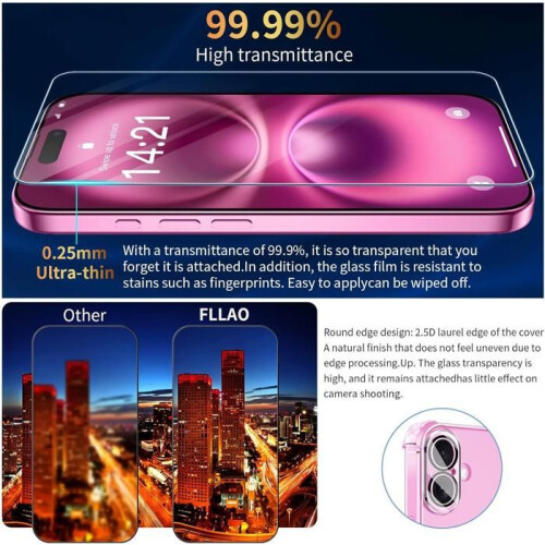 Θήκη 4 σε 1 για iPhone 16 με 2 προστατευτικά οθόνης από σκληρυμένο γυαλί και 1 προστατ 1