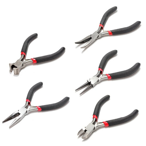 10Pcs Jewellery  Pliers Tools Kit Cutter Chain Round Bent Nose Beading Making 1