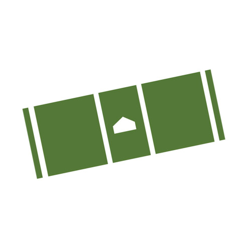 Professional Baseball Training Mat With Alignment Guides-Green