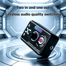3.5 Audio Switcher, 2-in-1-Out Audio Converter, AUX Audio Source Switcher (1-in-2-Out) Lossless Audio Quality