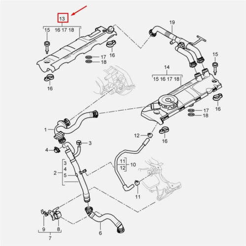 Valve Cover (Left) 94810723501 Suitable for  Cayenne 958 2