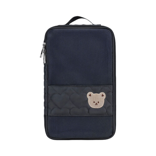Sac à couches moderne avec compartiments zippés-ours gris foncé