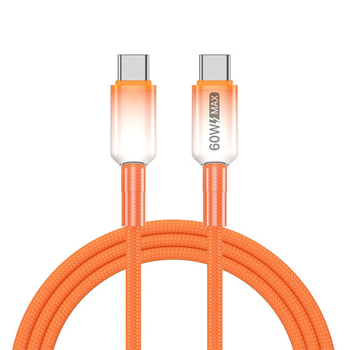 Câble adaptateur de type C, alimentation 60W, charge-Ambre