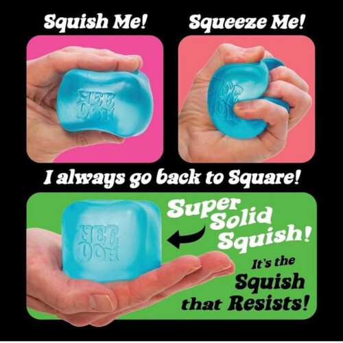 Soft Blue Sensory Squeeze Cube Toy with Durable Texture for Stress Relief and Hand Exercise 2