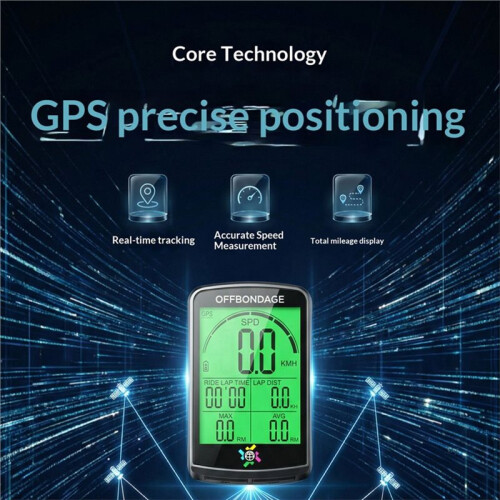 OFFBONDAGE Computador GPS para Bicicleta com Velocímetro, Tela Sensível Ao Toque de 3,5 Polegadas e Odômetro com Suporte 2
