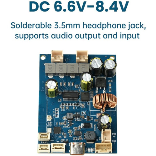 Amplifier Board 2x25W Output High Low Frequency Adjustable Power Amplifier Module  6.6V-8.4V with Type-C 1