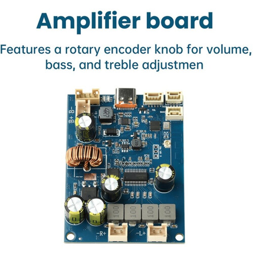 Amplifier Board 2x25W Output High Low Frequency Adjustable Power Amplifier Module  6.6V-8.4V with Type-C 2
