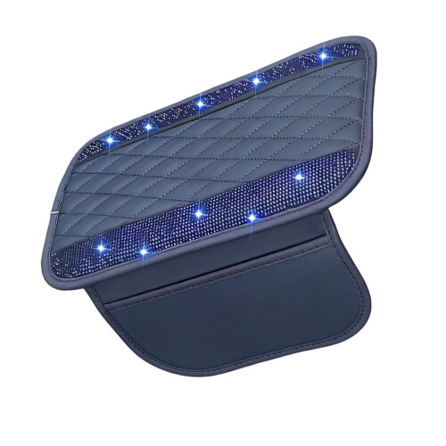 Luxury Shimmering Embellished Armrest Center Console-blue
