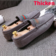 (Grey Thicken,41Foot Length25.5cm/10.03in)Mocassins hommes cuir antidérapant penny chaussures plates mode accessoires classiques