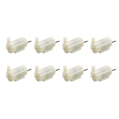 8pcs White Silent  Submersible Pump for DC3V 5V for Computer Water Cooling USB Powered Horizontal