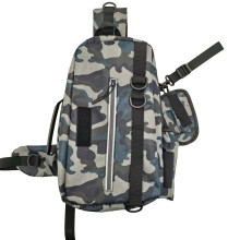 Multifunktionaler Angelrucksack: Wasserdichte Hüfttasche für Angelruten und Angelausrüstung Grey camouflage