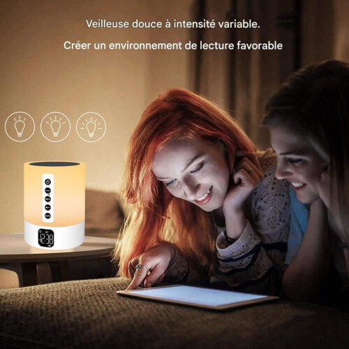 Bluetooth Speaker Hifi Bluetooth 5.0 with LED Night Light, Digital Alarm Clock and White Noise Machine 2