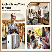 3 Compartments Cup Dispenser with Adjustable Dividers Cup and Lid Holder Lid Organizer Storage for Cabinet Kitchen Cafe