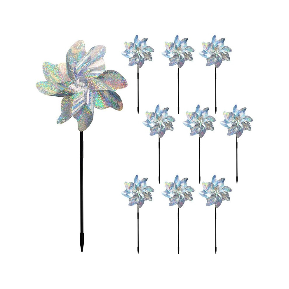 Reflective Bird Repellent Pinwheels Dot Reflective Windmill,Outdoor Bird Deterrent,For Yard,Balcony,Garden Silver 6031386947638