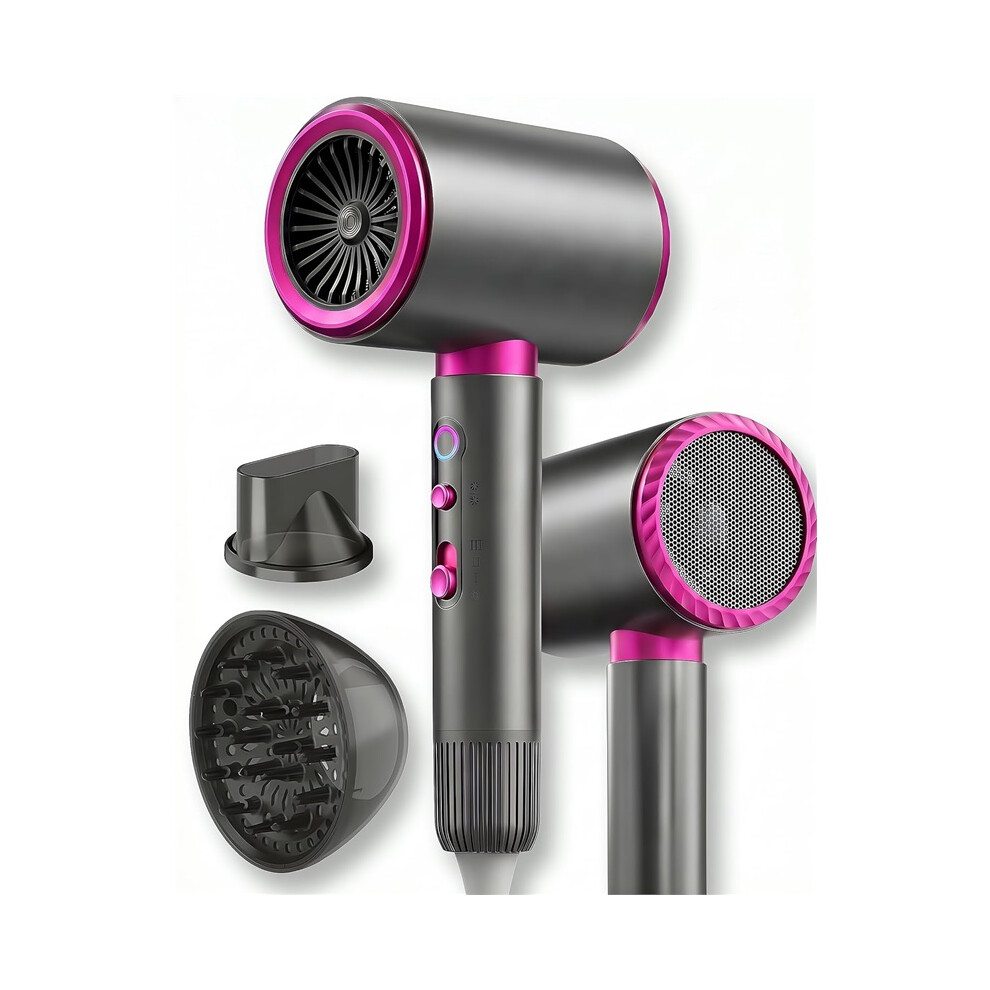 Stoyotu Professional Hair Dryer With Diffuser & Concentrator, 2200W High Speed Ionic Hairdryer For Women & Men, 3 Heat 2 Speed Settings With Cool Shot