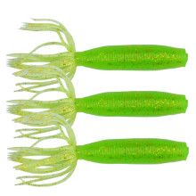 3 stuks zacht rokaas met visueel effect,-3 Fluorescerend groen