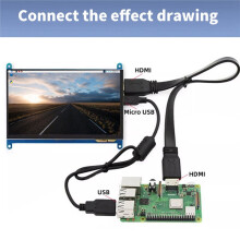Monitor Táctil Capacitivo de 7 Pulgadas para Raspberry Pi 5, 4, 3 y B+, Resolución 800x480 IPS con Soporte y Interfaz Compatible con .