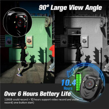 Bodycamera met Ingebouwde 128GB Geheugenkaart, Nachtzicht, IR-Loopopname, HD 1080P, 4-6 Uur Batterijduur