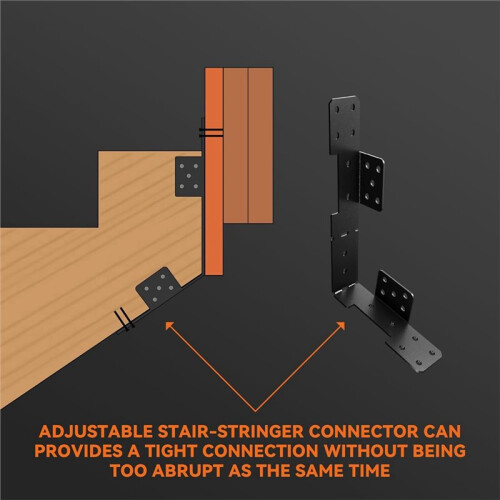 Black Stair Stringer Hanger Bracket,Adjustable Stair Stringer Hanger,Deck Stair Brackets,Tair Stringer Connector Great 2