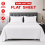 (Super King, White) 100% Egyptian Cotton Flat Sheets TC 400 Full Bed Sheet Single Double King Size 1