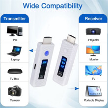 Wireless -Compatible Transmitter and Receiver LED Display 1080P Extender 60M for PC Monitor Projector TV