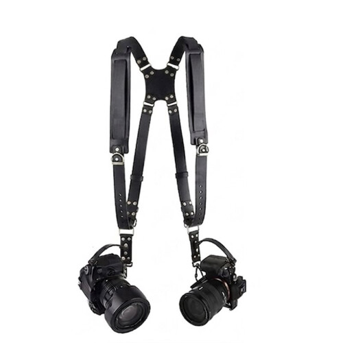 Double Shoulder Camera Strap Adjustable Leather Camera Shoulder Belt Portable Shoulder Harness Outdoor Photography Tools 1