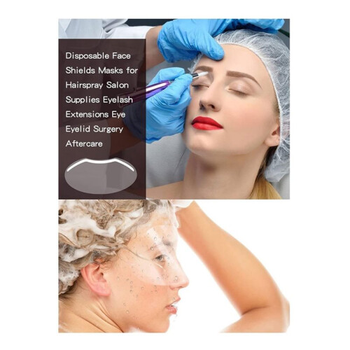 100 Visiere Monouso per Microblading, Ideali per La Doccia, il Trucco, Lacca per Capelli e Extension Ciglia. 1