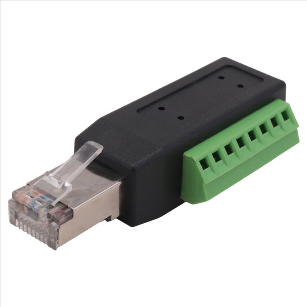 Rj45 Screw Terminal Connector Solderless Male Plug To 8-Pin Block Adap 8805564075851