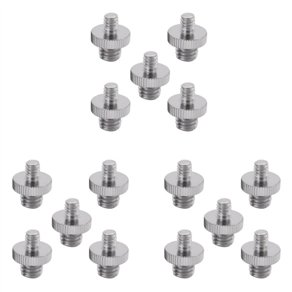 15 Pieces 1/4 Inch Male To Metal Threaded Screw Adapter Tripod Convert Silver 1124365903079