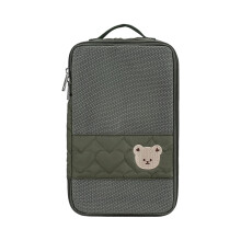 Small Diaper Storage Bag with Reinforced Bottom &-green bear