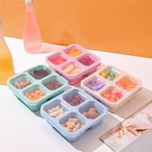 Paquete de 4 Recipientes para Refrigerios, Caja Bento, Lonchera para Adultos, Recipiente para Preparación Comidas, Recipientes Reutilizables para