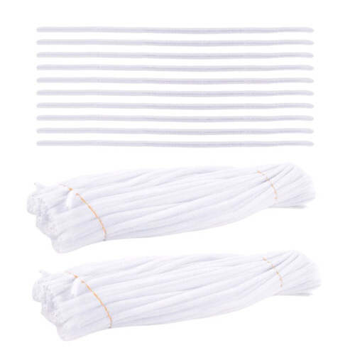 100 Pcs 30cm creation pipe cleaners, white