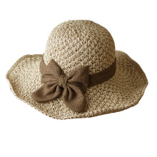 Stijlvolle opvouwbare zomerhoed met brede randen en-Beige