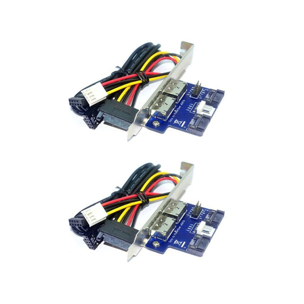 2X Desktop Computer Dual Port To Power Esata Esatap 9Pin To Usb 2.0 Converter Expansion Rear Bracket Card 8737864638613