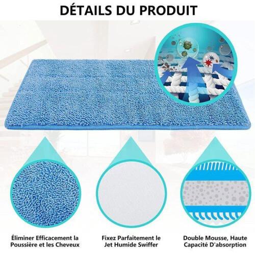 Reusable Microfiber Mop Pads Replacement for WetJet Spray Mop Floor Cleaning, Blue, 4 Pack 2
