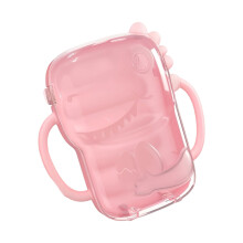 Insulated Milk Cartoon Holder With Adorable Dinosaur Shape-Pink
