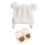 Infant Knitted Bear Ear Hat And Booties Breathable-White 1