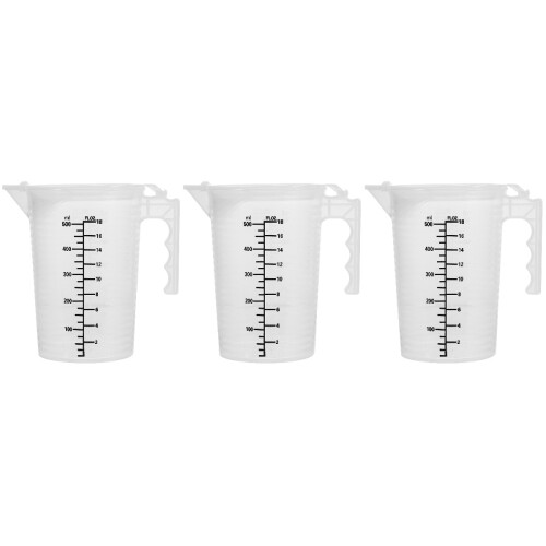 3Pcs Clear Plastic Measuring Cups with Insulated Handle Large Capacity 2
