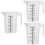 3Pcs Clear Plastic Measuring Cups with Insulated Handle Large Capacity 5