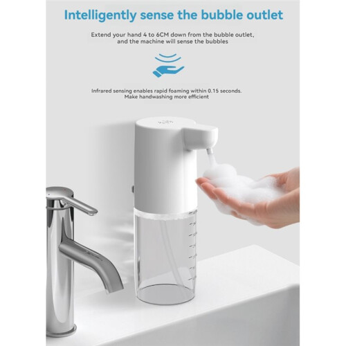 400ML Foam Output USB Soap Dispenser Infrared Sensor Hands-Free for Kitchen and Bathroom 2