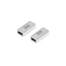2er-Pack 240W 80Gbps USB-C Buchse-zu-Buchse Adapter, Gerade, Schwarz White