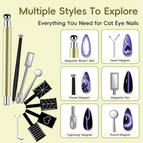 10 PCS Magnet for Nails, Powerful Magnet Set with  & Heart & Flower, Multi-Effect Design Tools 2