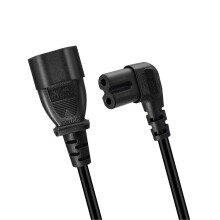 Flexible IEC C14 To C7 Side Bend Power Cable 10A Capacity-300cm