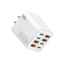 240 W snelladers 8-poorts GaNs-technologie USB C en USB A-Wit