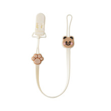 Soother Chain Baby Infant Pacifier Holder for Toddlers-Beige