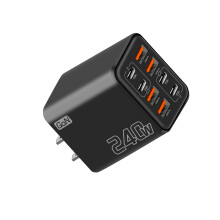 Krachtige 240W GaNs USB-snelladers 8-poorts PD en USB A-Zwart