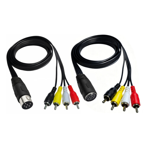 Flexibles-150 cm DIN6P-Stecker auf 4RCA-Stecker 1