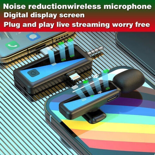 Microfono lavalier wireless per iPhone, Android e iPad, ideale per registrazioni video, streaming, interviste e vlogging. 2