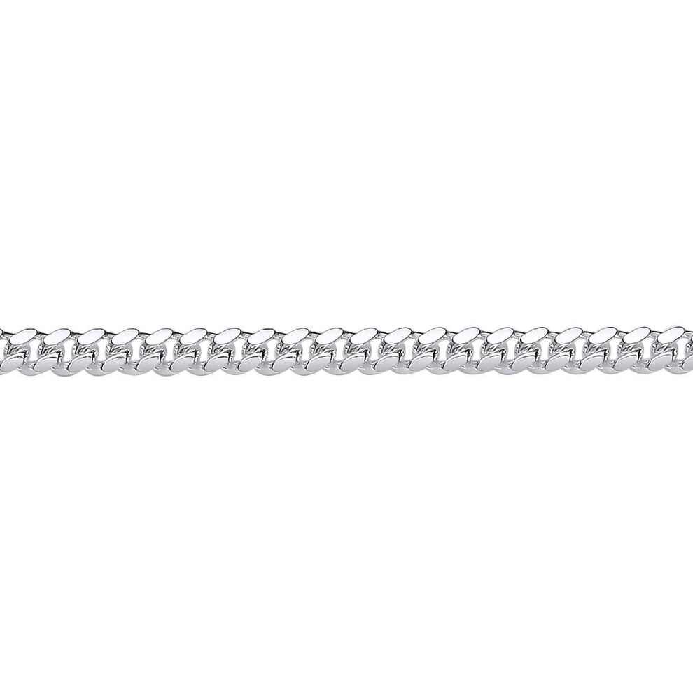 Jewelco London (20) Rhodium Plated Sterling Miami Cuban Court Curb Link Chain Necklace 4Mm - Gvch54 Silver
