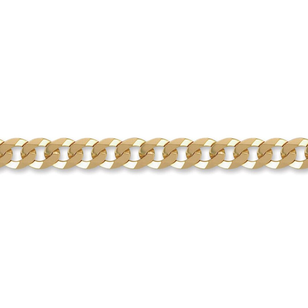 Jewelco London (22) Men's Solid 9Ct Yellow Gold Flat Curb 8Mm Gauge Chain Necklace - Jcn037g Gold,Yellow